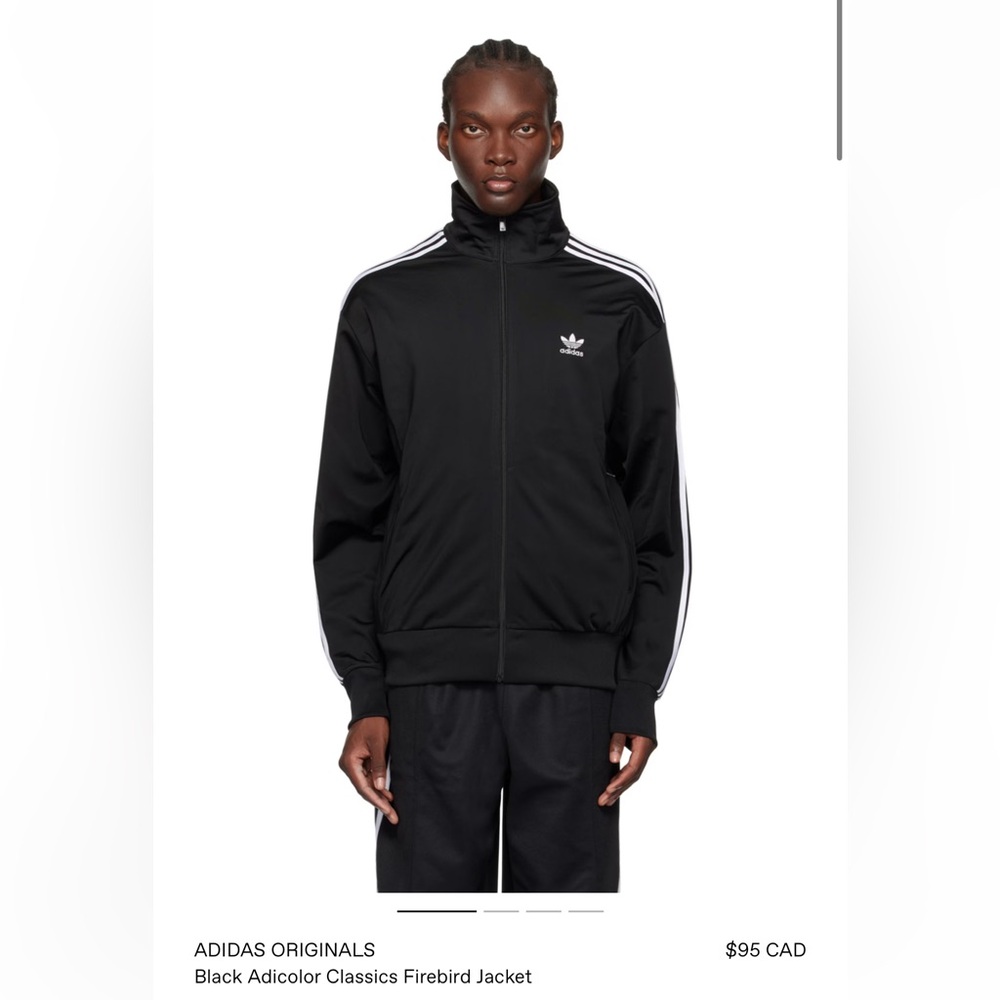 Adidas black adicolor classics firebird jacket